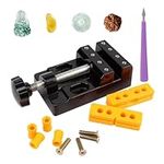 12Pcs/Set Mini Bench Clamp Flat Table Vice Adjustable Drill Press Vice for DIY Jewelry Olives Crafts Walnut Nuclear Drilling Carving Watch Repair Tool(Black)