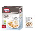 Dr Oetker Vanilla Sugar 1kg Bulk Box of Sugar - A Catering Size Pack with Helen's Own Recipe Booklet - 1000grams of Sugar - Dr Oetker Vanillin Zucker