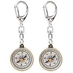 ARFUKA 2pcs Portable Compasses Vintage Pocket Compass Keyring Lightweight Mini Compass Keychain for Camping Orienteering Hiking Marching Navigation and Collection Gift