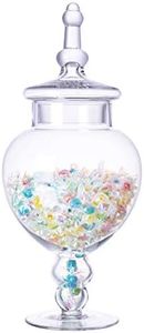 Clear Glass Apothecary Jars, Diamond Star Large Candy Buffet Display, Elegant Storage Jar, Decorative Wedding Candy Organizer Canisters (Height: 15.5" Body: 6.5"; 64 FL.OZ)