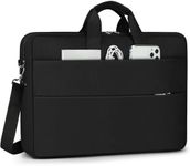 Laptop Bag 15.6 Inch Slim Briefcase Waterproof Laptop Case for Men Women Lightweight Computer Bag for Travel Business Work, Black