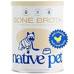 Native Pet Bone Broth for Dogs and Cats – Dog Bone Broth Powder for Dog Food Topper for Picky Eaters – Cat and Dog Broth - Dog Gravy Topper for Dry Food – Chicken Broth for Dogs and Cats – 11.5 oz