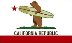 JR Studio 3x5 inch California Surfing Bear Sticker - i surf Board Flag Surfer ca Republic Vinyl Decal Sticker Car Waterproof Car Decal Bumper Sticker