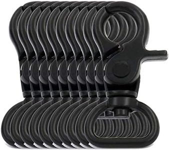 BIKICOCO 5/8'' Swivel Trigger Snap Hook Lobster Claw Clasp Spring Loaded Clip, D-Ring Ended, Black - Pack of 10