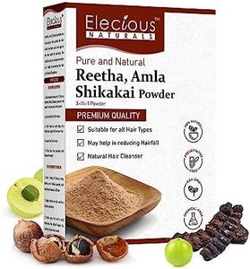 Elecious Naturals Amla, Reetha, Shikakai Powder for Hair | 3-in-1 Natural Hair cleanser | 100% Natural, No Chemical, No Preservative | SLS, Paraben free | Ready to use