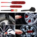 4Pcs Wheel Brushes for Cleaning Wheels HADEEONG Wheel Cleaning Brushes Metal Free Bendable Soft Car Detailing Brush for Cleaning Tires, Rims, Engines