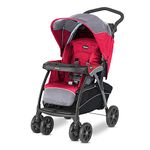 Chicco Red Baby Stroller I Pram With Adjustable Handle| 0-5 years Boys & Girls |Craddle Effect Seat|One Hand fold & Self Standing|Linked Brakes & Shock-proof Wheels|Adjustable Canopy & Storage Basket | Cortina Cx Stroller (Red)