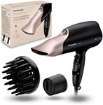 Panasonic EHNA67 Hydrating Nanoe Salon Dryer with Oscillating Quick Dry Nozzle, Diffuser, and Concentrator Attachments, Black/Rose Gold