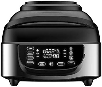BERGNER Masterpro Indoor Electric Smokeless Grill,7 liter,1800 Watt,Digital Led Display And Multi Touch Panel,5 In 1 Function Grill,Bake,Roast,Dehydrate,Air Fry With Cyclonic Air Technology,Silver