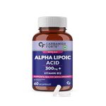 Carbamide Forte Alpha Lipoic Acid 300mg Capsules with Vitamin B12 & Lycopene | Stabilised form used for Max Absorption | Supports Healthy Skin & Immunity - 60 Veg Capsules