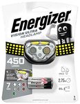 Energizer Vision Ultra LED Headlight, 450 Lumens, 7 Modes, IPX4, 85m Distance, 3 AAA Batteries Included