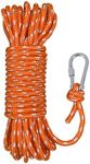 BeGrit Floating Rope 1/4" X 65.6' Reflective Polypropylene Rope Anchor Rope Mooring Rope Kayak Canoe Tow Throw Line with Hook for Boat Camping Hiking Awning Tent 6mm x 20m