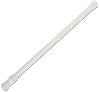 1Pcs Net Curtain Rods Extendable,30-50cm Extendable Hanging Bar,Tension Cupboard Rods, Adjustable Small Spring Tension Rods Extendable Cupboard Bars for Bookshelf Wardrobe Bathroom(White)