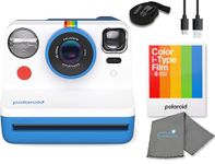 Polaroid Now I-Type Instant Film Camera - Blue Bundle with a Color i-Type Film Pack (8 Instant Photos) and a Lumintrail Cleaning Cloth