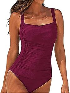SEDEX Bañadores de Mujer Sexy Natacion Trajes de Baño de Una Pieza Monokinis Natacióncon Relleno Elegante Push up Cuello Halter para Mujer(Rojo,XXL)