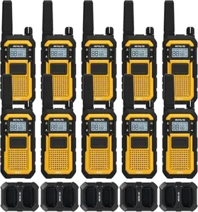 Retevis RB48 Heavy Duty Waterproof Walkie Talkies, Long Range Rechargeable Two Way Radios, Advanced Triple Proof, Vibration Reminder, for Warehousing Construction Contractor(10 Pack)