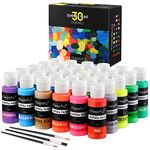 Magicfly Kids Paint, 30 Colors/ 60 ml Washable Tempera Paints for Kids, Non-toxic Poster Paint with Glitter, Metallic, Neon Fluorescent Colors for Finger Painting