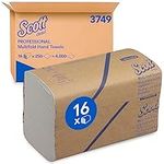 Scott Multifold Hand Towels 3749 - Folded Paper Hand Towels - 16 Packs x 250 White Paper Towels (4,000 Total)