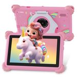 C idea Tablet for Kids, 7 Inches Kids Tablet, 4GB RAM 32GB ROM, Android 13 Toddler Tablet, Children Learning Tablet for Girls Boys, WiFi, HD Display, Dual Camera, IWAWA APP Pre-Installed, Pink