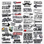 41pcs Funny Car Stickers JDM Racing Decals Motorcycle Helmet Decals Graphics Drift Hard Hat Windows Bumpers