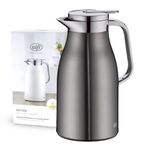 ALFI Thermos Flask, Stainless steel Plastic Glass, Cool Grey, 1 Litre