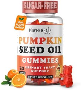 Power Grain Sugar-Free Pumpkin Seed Oil Gummies – 4000mg Extra Strength – Hair Growth, Skin, Prostate & Bladder Support – Vegan, Non-GMO, Delicious Orange Flavor – 60 Gummies