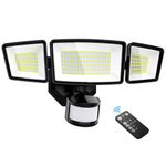 Motion Sensor Outdoor Flood Light - 24W 6000LM LED Security Light Outside High Brightness with Remote Control, 7000K Lighting IP65 Waterproof 15M Detector and Dusk to Dawn Exterior Floodlight for Yard