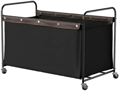 StorageWorks Toy Box with Wheels for Kids, 200L Extra Large Toy Storage Chest and Organizer, 27.5" Metal Toybox with 360° Swivel Wheels for Bedroom, Kids Room, Stuffed Animal Storage, Black