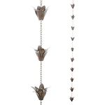 TZSSP Rain Chains Decorative Lily Rain Chain, 8-1/5 Length, Metal