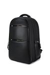 RASHKI Aero Overnighter Backpack 15.6" Inch Laptop Travel Backpack for Men and Women with Rain and Dust Cover | USB Port (36 litres Vegan Leather) (Black)