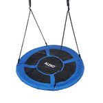 ALEKO Outdoor Saucer Platform Swing with Adjustable Hanging Ropes Great for Tree, Swing Set, Backyard, Playground, Playroom Constructed with Safety- 660 lbs Weight Capacity (47 in, Blue)