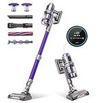 NAUXIU Cordless Vacuum Cleaner, 33KPA 400W Powerful Stick Vacuum with LED Touch Screen, 52min Runtime Detachable Battery, 6-in-1 Lightweight Handheld Vacuum Cleaners for Hardwood Floor Carpet Pet Hair