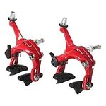 SENQI Road Bicycle Brake Fixed Gear Bike Brake Front and Rear Caliper Brake, Bicycle Parts C Bakes 47-57mm Bike Parts(Red 1 Pair)