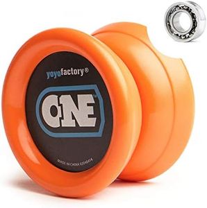 YoyoFactory ONE Yo-Yo - Orange (modern spinning yoyo, beginner to pro, 2 different level ball-bearings included, comes with string)