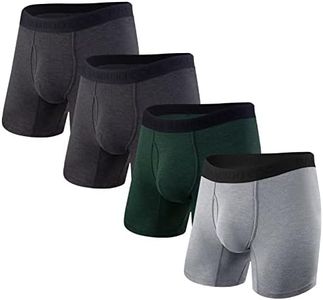 BAMBOO COOL Men's Underwear Boxer Briefs Soft Comfortable Bamboo Viscose Underwear Boxer Briefs for Men (4 Pack)