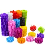 RAINBOW TOYFROG Interlocking Gears Toys for Kids - 100 Piece Kit with Tote - Colorful Manipulatives for Preschool Sensory Bin Or Occupational Therapy Tools - STEM Building Toys for Girls & Boys