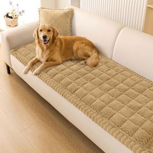 Smiry Couch Cover for Dogs, Non Slip Fuzzy Pet Sofa Covers Washable for 3 Cushion Couch, Soft Thick Furniture Protector for Cats Dogs, Against Fur, Dirt, Scratch Resistant (Camel, 27.6"x70.9")