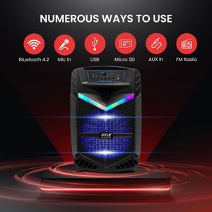Pyle Bluetooth Karaoke Machine – 1200W Portable Speaker System