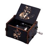 Zelda Music box Hand Crank Musical Box Carved Wooden Music Boxes Mini Size,Play (Song of Storms from Ocarina of Time, Black)