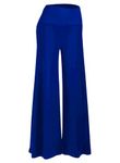 Cegerne Women Trousers High Waist Stretch Wide Leg Pants Ladies Elegant Palazzo Pants Elasticated Waist Summer Baggy Loose Lounge Pants, Blue, XL