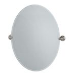 Gatco 4339LG Tiara Large Oval Wall Mirror, Satin Nickel