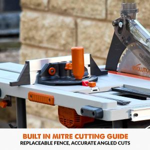 Evolution R255TBL Table Saw – 255mm Blade, Powerful Wood Cutting