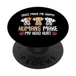 Dogs Makes Me Happy Cute Puppy Dog Pet Animal Lover Funny PopSockets PopGrip: Swappable Grip for Phones & Tablets