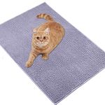 VIVAGLORY Soft Cat Litter Box Mat, Large Litter Trapping Mat for Indoor Cat, Machine Washable Cat Kitty Litter Tray with No-slip and Waterproof, 80 × 50cm, Grey