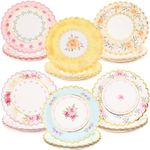 48-Pack Floral Paper Plates for Baby Shower (7 in)