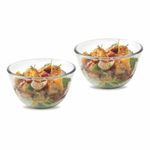 SignoraWare Borosilicate Glass Mixing Bowls and Serving Bowls Set, Micro Wave Oven Safe (500ml+500ml, Set Of 2 Piece, Transparent Clear)