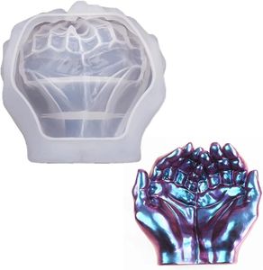 RKPM HOMES Resin Molds I 3D Hand Shape Silicone Epoxy Deep Casting Tray I Ashtray Mould for Homemade Ornament DIY Art Crafts Jewelry Storage Box Ring Trinket Container Home Office Table Decorations