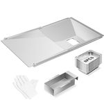 Universal Grease Tray with Drip Pan and 8Pcs Grill Grease Tray Foil Liner, Fits Dynaglo, Nexgrill, Charbroil, Kenmore, Master, Expert, BHG Gas Grill, Adjustable Drip Pan for 3/4/5 Burner Gas Grill