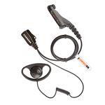 D Shape Earpiece for MOTOROLA DP3400, DP3600, DP3401, DP3601, DP4400, DP4401 DP4600, DP4601, DP4800, DP4801 Multi Pin Radio with PTT Microphone.