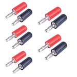 MX 4 mm Banana Connector Beryllium Copper Plugs Speaker Cable Connector for Amplifier,Speaker and More -Pack of 10 pcs (5 Red + 5 Black)